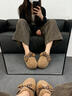 美國 UGG W Maxi Curly麥克斯卷毛款女士包頭保暖蝴蝶結露跟拖鞋 “卷毛棕黃蝴蝶結”1158266-CHE 37 曬單實(shí)拍圖