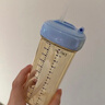 HEGEN海格恩兒童吸管杯蓋通用奶瓶杯子配件1-3歲直飲喝水杯蓋藍色 曬單實(shí)拍圖
