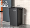 紐仕達垃圾桶無(wú)蓋100L方形黑灰色商用餐飲辦公室家用廚房飯店大號垃圾箱 曬單實(shí)拍圖