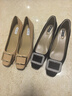 NINE WEST/玖熙黑色淺口單鞋女法式粗跟一腳蹬女鞋 NH570025SK 黑色 38 曬單實(shí)拍圖