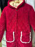 暢印中老年冬季中長(cháng)款加絨罩衣大碼棉衣保暖媽媽加厚棉服洋氣棉襖外套 紅色 L 80-115斤 曬單實(shí)拍圖