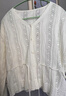 香影鏤空v領(lǐng)白色針織開(kāi)衫女2026春季新款超好看長(cháng)袖系帶收腰上衣 白色 M 160/84A/95-110斤 曬單實(shí)拍圖