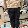 暇步士（Hush Puppies）童裝兒童【三防】羽絨褲男童女童加厚褲子束腳褲 鉆石黑 130cm  曬單實(shí)拍圖