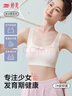 婷美【蠶絲抑菌】少女文胸運動(dòng)內衣防震提拉發(fā)育期初高中生固定杯白M 曬單實(shí)拍圖