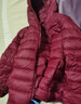 鴨鴨（YAYA）佟麗婭同款輕薄羽絨服女新款秋冬季休閑短款連帽輕便韓版排骨外套 酒紅 XL 曬單實(shí)拍圖