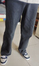 viishow水洗牛仔褲男簡(jiǎn)約復古休閑寬松百搭直筒潮牌cleanfit闊腿工裝褲子 黑色 M 曬單實(shí)拍圖