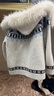 FDR旗艦店 可拆卸毛領(lǐng)費爾島毛衣外套女秋冬季加厚撞色針織衫 白灰色 (可拆卸毛領(lǐng)) S 曬單實(shí)拍圖