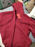 浪莎安可拉紅色衛衣外套女加絨冬季新年戰袍連帽加厚騏驥紅開(kāi)衫上衣 曬單實(shí)拍圖