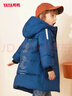 鴨鴨（YAYA）25新款兒童羽絨服冬季男童中大童中長(cháng)款加厚外套 孔雀藍色 140 曬單實(shí)拍圖