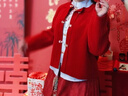 vimadtly新中式訂婚禮服紅色馬面裙敬酒服套裝女秋冬回門(mén)服新娘結婚便服裝 三件套_(上衣+馬面裙+外套) M 曬單實(shí)拍圖