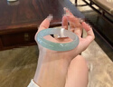 珍潤祥ZERENXERN 翡翠手鐲緬甸玉手鐲冰種翡翠色玉鐲平安鐲處理送媽媽送老婆禮物 58-59mm(高檔禮盒+鑒定證書(shū)) 曬單實(shí)拍圖