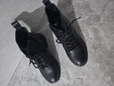 富貴鳥(niǎo)短靴女春秋單靴新款媽媽靴平底英倫風(fēng)馬丁靴 黑色單里 37 曬單實(shí)拍圖