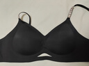 幸棉秀場(chǎng)同款內衣女軟支撐細閃可外露肩帶果凍條V領(lǐng)文胸自然無(wú)痕 石墨黑 XL (80C/85ABC) 曬單實(shí)拍圖