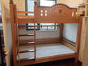 名軒閣全實(shí)木上下床上下同寬高低床上下鋪互不干擾多功能櫻桃木子母木床 【櫸木色I款櫻桃木】 直梯120*204cm 曬單實(shí)拍圖