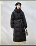 雪中飛羽絨服女長(cháng)款過(guò)膝新款柔軟百搭收腰顯瘦連帽保暖加厚外套 黑色 M 曬單實(shí)拍圖