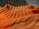 皮爾卡丹（pierre cardin）今年流行漂亮橘色小香風(fēng)粗線(xiàn)毛衣外套女2026新款高端歐貨上衣 歐洲重工橘色撞色粗線(xiàn)毛衣 XL 曬單實(shí)拍圖