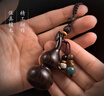 繁夏黑檀木小葫蘆汽車(chē)鑰匙扣創(chuàng  )意高檔平安符男女個(gè)性鑰匙掛件掛飾鏈墜 曬單實(shí)拍圖