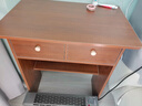 書(shū)桌家用臥室學(xué)生學(xué)習桌寫(xiě)字桌帶抽屜簡(jiǎn)易電腦桌長(cháng)方形工作臺 實(shí)木板芯*胡桃色丨雙抽60cm*置物架 曬單實(shí)拍圖