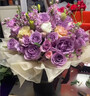 冉子花坊鮮花速遞粉玫瑰抱抱桶向日葵花籃生日禮物送女友同城配送支持預定 愛(ài)的抱抱紫色 曬單實(shí)拍圖