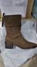 百思圖25冬西部靴時(shí)尚潮流復古粗跟女中靴BP019DZ5 棕色 37 曬單實(shí)拍圖