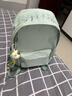 回力同款雙肩包森系書(shū)包ins大容量純色初中大學(xué)生電腦包韓版背包 綠色帶掛件 曬單實(shí)拍圖