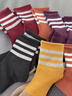 南極人襪子女士襪子毛圈加絨加厚舒適透氣保暖襪秋冬季條紋中筒襪10雙 曬單實(shí)拍圖