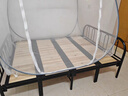 鋼架折疊床成人家用90cm單人床簡(jiǎn)易小床1米5雙人床鐵藝客人臨時(shí)床 【四折更耐用】黑色龍骨架+實(shí)木床板-150CM 曬單實(shí)拍圖