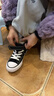 Converse 匡威小童鞋男女童中幫帆布鞋新款兒童魔術(shù)貼易穿脫休閑板鞋 曬單實(shí)拍圖