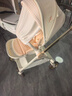 qborn白鹿嬰兒車(chē)新生小孩米色嬰兒車(chē)高景觀(guān)雙向折疊輕便可坐躺兒童推車(chē) 玉蘭白+睡籃+提籃【一車(chē)四用 多場(chǎng)景】 曬單實(shí)拍圖