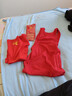 浪莎（LangSha）紅色背心內褲襪男士本命年馬年純棉結婚打底汗衫新年禮物內衣套裝 曬單實(shí)拍圖