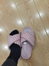 棉拖鞋交叉開(kāi)口露趾秋冬毛拖男女情侶四季拖鞋燈芯絨交叉開(kāi)口拖鞋 粉紅色 36-37 偏小一碼 曬單實(shí)拍圖