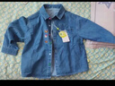 嘟嘟家寶寶牛仔襯衫春款潮男童上衣時(shí)尚兒童T恤春裝女童童裝 牛仔藍 100 曬單實(shí)拍圖