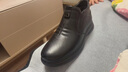 紅蜻蜓棉鞋男牛皮休閑中老年爸爸皮鞋短靴加絨保暖WTD45091 黑色 38 曬單實(shí)拍圖