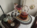 高茗蠟燭溫茶爐燭臺暖茶底座加熱爐茶壺溫茶器保溫爐烤茶爐焙茶器茶具 流光底座【大號】+燈籠壺 600ml 曬單實(shí)拍圖