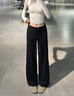 莫代爾黑色運動(dòng)褲女2026年春夏新款高腰垂感顯瘦直筒窄版休閑闊腿衛褲 曬單實(shí)拍圖