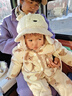 童泰（TONGTAI）嬰兒帽子1-4歲寶寶加絨盆帽羊羔絨防風(fēng)帽兒童外出護耳帽米白50cm 曬單實(shí)拍圖