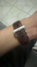 istrap蘋(píng)果手表表帶瘋馬牛皮Apple Watch Ultra3/2手表帶S11/10/9/8/7/6/SE厚實(shí)真皮表鏈iWatch男士腕帶 巧克力【銀色配件 49MM表盤(pán)【適用iWatch Ul 曬單實(shí)拍圖