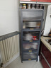 帥仕（shuaishi）廚房用具置物架落地餐邊櫥柜冰箱夾縫收納碗柜微波爐烤箱儲物柜子 灰【頂層加高】5層50長(cháng)36深-特厚款 曬單實(shí)拍圖