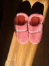 惠夫人棉拖鞋女秋冬季新款包跟室內家用厚底保暖家居防滑毛毛棉鞋男 【P584】皮紅（女款） 38-39 【適合37-38碼穿】 曬單實(shí)拍圖