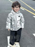 NIKE 耐克童裝男童保暖短款羽絨服冬季新款滿(mǎn)印兒童新年衣服外套 銀灰色 90絨 清潔度1000+ 110 /52 充絨量84克【建議身高98-104cm】 曬單實(shí)拍圖