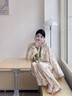 族瑪士純棉法式田園風(fēng)春秋季睡衣女士2026年新款a類(lèi)全棉碎花家居服套裝 85076#V領(lǐng)套頭款（套裝）-翡色蝶 M 【建議80-120斤】尺碼偏大 曬單實(shí)拍圖