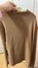 百圖betu女裝秋冬新款T恤高彈力木耳邊修身長(cháng)袖針織打底衫2310T42 卡其色 S 曬單實(shí)拍圖