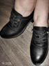 紅蜻蜓女鞋秋季牛皮透氣軟底皮鞋通勤低幫系帶媽媽鞋WTB352101黑色38 曬單實(shí)拍圖