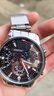 新款男士鋼帶商務(wù)手表運動(dòng)指針帶日歷時(shí)尚高顏值三眼表盤(pán)石英表 銀帶黑面【日歷款+送調表器】 曬單實(shí)拍圖