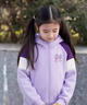 真維斯（Jeanswest）女童春季套裝兒童春秋款拼色時(shí)尚外套兩件套童裝女大童洋氣彎刀褲 【時(shí)尚套裝】紫/紫紗蝴蝶結-醬紫 130 曬單實(shí)拍圖