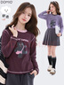 多妙屋女童T恤長(cháng)袖春秋新款兒童打底衫大童青少年洋氣上衣W035黛紫紅160 曬單實(shí)拍圖