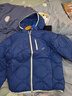 亞瑟士（asics）童裝冬季中大童短款三防羽絨服外套寬松輕量保暖 藍色 85%絨子 160 充絨93.7g 曬單實(shí)拍圖