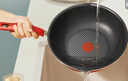 特福（Tefal）炒鍋家用不粘鍋平底炒鍋28cm炒鍋電磁爐燃氣灶通用有鈦 曬單實(shí)拍圖