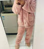 紅豆居家女士加絨加厚秋冬睡衣女可外穿保暖家居服 奶昔粉 M 165/88A 曬單實(shí)拍圖