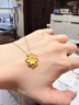 周六福牡丹花黃金項鏈足金999吊墜生日禮物計價(jià)AC062228 約5.32g 42+2cm 曬單實(shí)拍圖